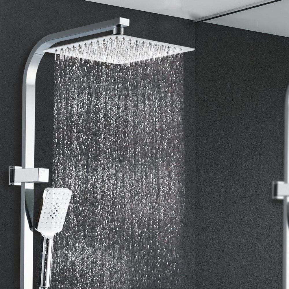 Cefito Furniture > Bathroom > Shower Heads & Screens Cefito 10'' Rain Shower Head Set Handheld Square High Pressure Chrome