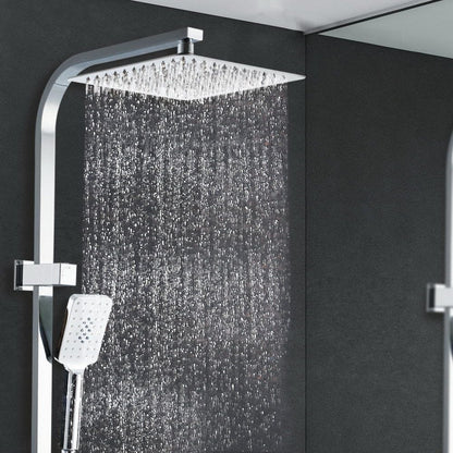 Cefito Furniture > Bathroom > Shower Heads & Screens Cefito 10'' Rain Shower Head Set Handheld Square High Pressure Chrome