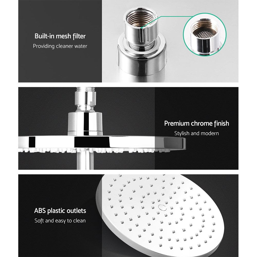 Cefito Furniture > Bathroom > Shower Heads & Screens Cefito 9'' Rain Shower Head Set Handheld Round High Pressure Chrome