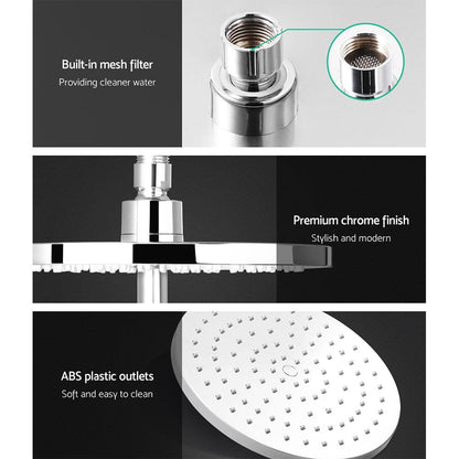 Cefito Furniture > Bathroom > Shower Heads & Screens Cefito 9'' Rain Shower Head Set Handheld Round High Pressure Chrome