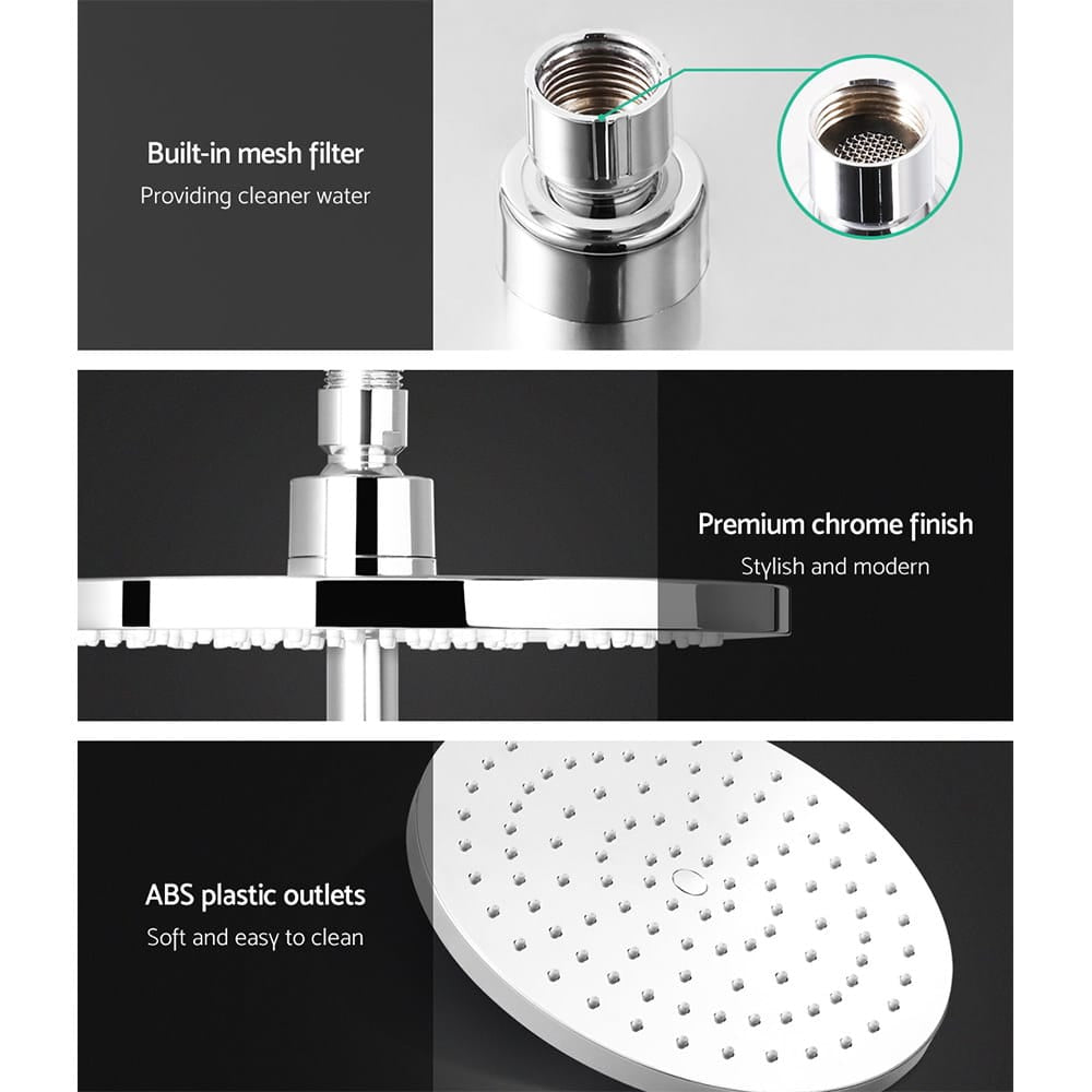 Cefito Furniture > Bathroom > Shower Heads & Screens Cefito 9'' Rain Shower Head Set Handheld Round High Pressure Chrome