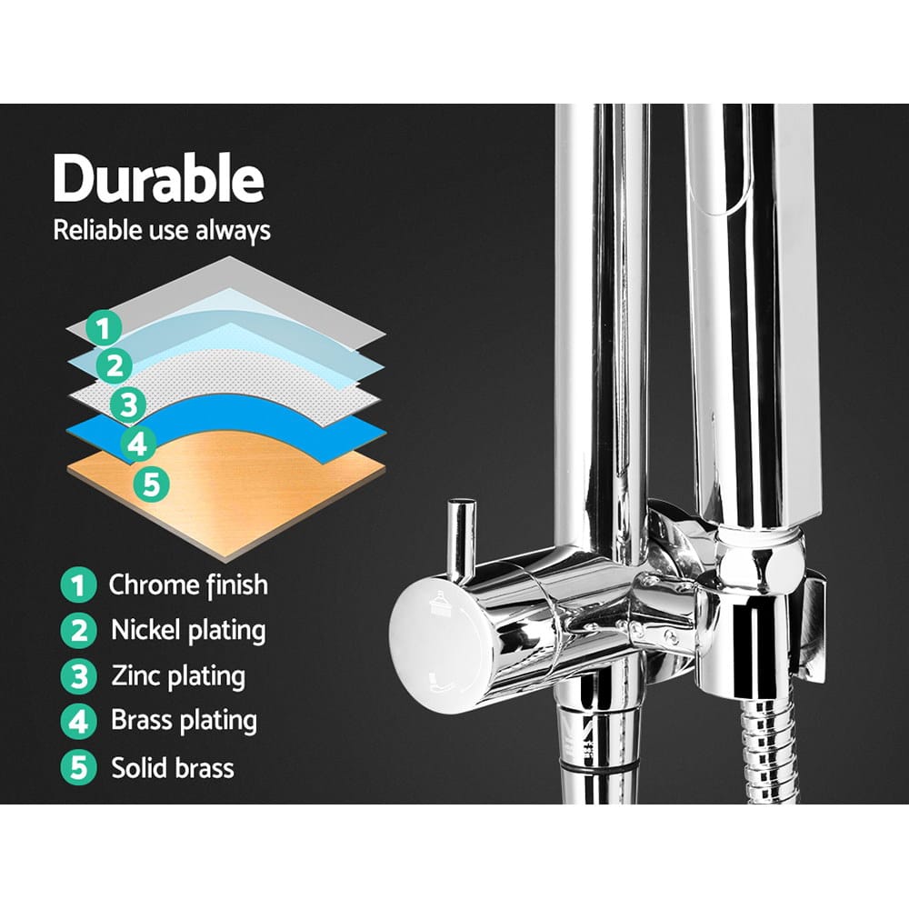 Cefito Furniture > Bathroom > Shower Heads & Screens Cefito 9'' Rain Shower Head Set Handheld Round High Pressure Chrome