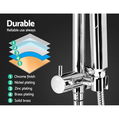 Cefito Furniture > Bathroom > Shower Heads & Screens Cefito 9'' Rain Shower Head Set Handheld Round High Pressure Chrome