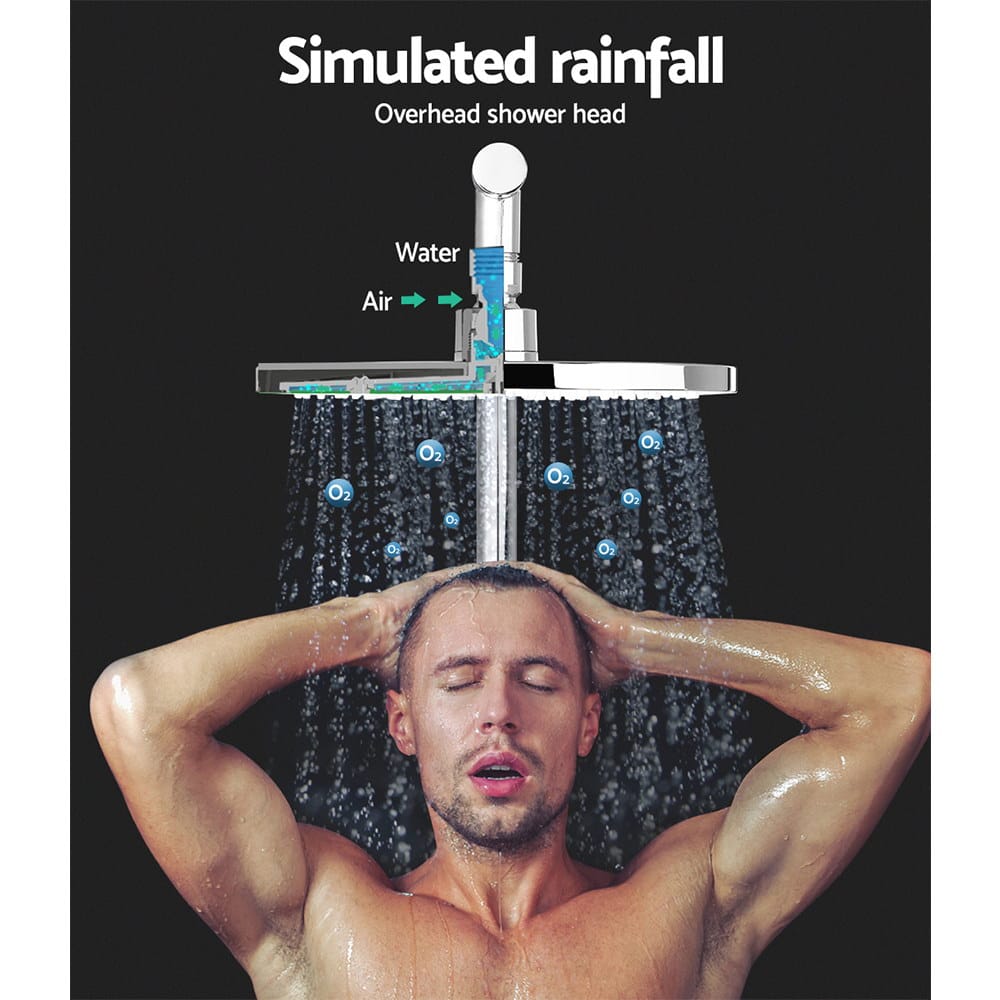 Cefito Furniture > Bathroom > Shower Heads & Screens Cefito 9'' Rain Shower Head Set Handheld Round High Pressure Chrome