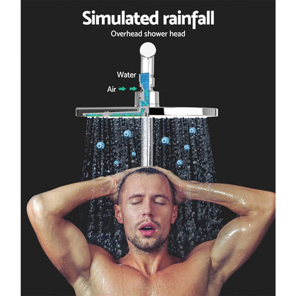 Cefito Furniture > Bathroom > Shower Heads & Screens Cefito 9'' Rain Shower Head Set Handheld Round High Pressure Chrome