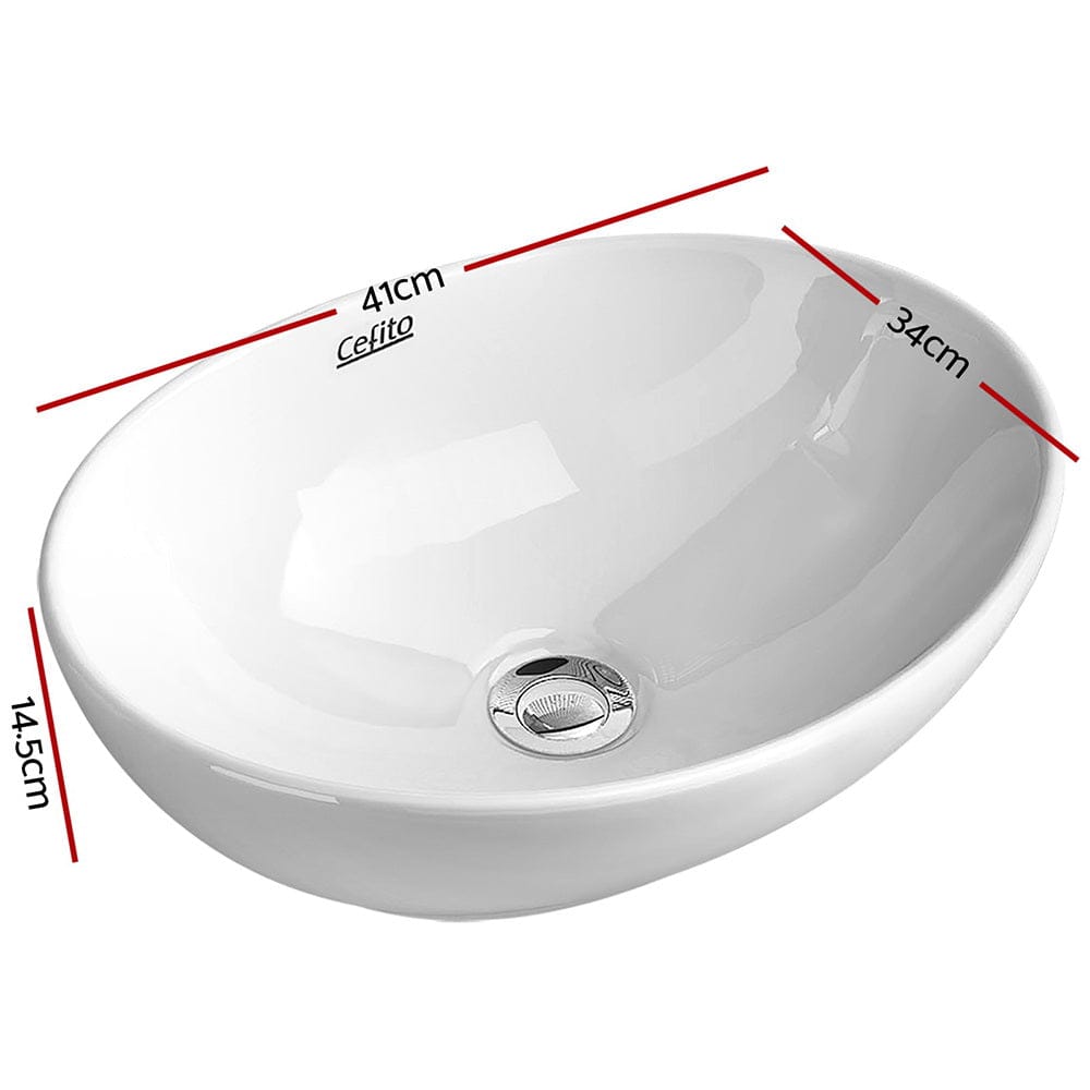 Cefito Furniture > Bathroom > Sinks Cefito Bathroom Basin Ceramic Vanity Sink Hand Wash Bowl 41x34cm