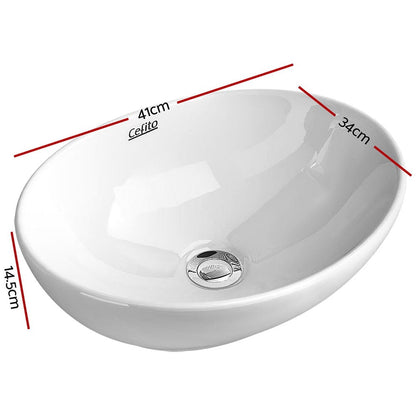 Cefito Furniture > Bathroom > Sinks Cefito Bathroom Basin Ceramic Vanity Sink Hand Wash Bowl 41x34cm