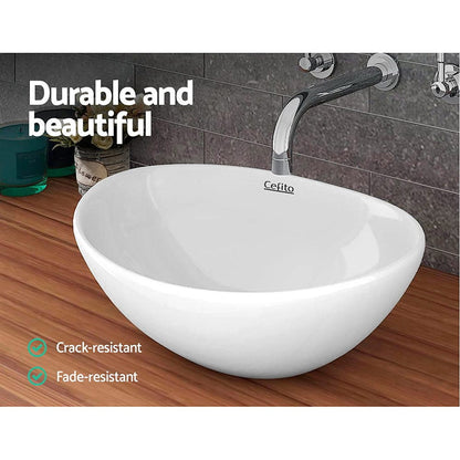 Cefito Furniture > Bathroom > Sinks Cefito Bathroom Basin Ceramic Vanity Sink Hand Wash Bowl 41x34cm