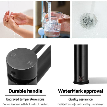 Cefito Furniture > Bathroom > Tap & Sink Accessories Cefito Bathroom Basin Mixer Tap Round Tall Faucet Vanity Laundry Black