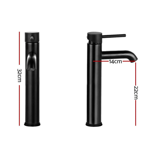 Cefito Furniture > Bathroom > Tap & Sink Accessories Cefito Bathroom Basin Mixer Tap Round Tall Faucet Vanity Laundry Black