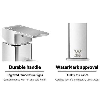 Cefito Furniture > Bathroom > Tap & Sink Accessories Cefito Bathroom Basin Mixer Tap Square Faucet Vanity Laundry Chrome