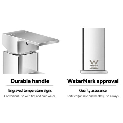 Cefito Furniture > Bathroom > Tap & Sink Accessories Cefito Bathroom Basin Mixer Tap Square Faucet Vanity Laundry Chrome