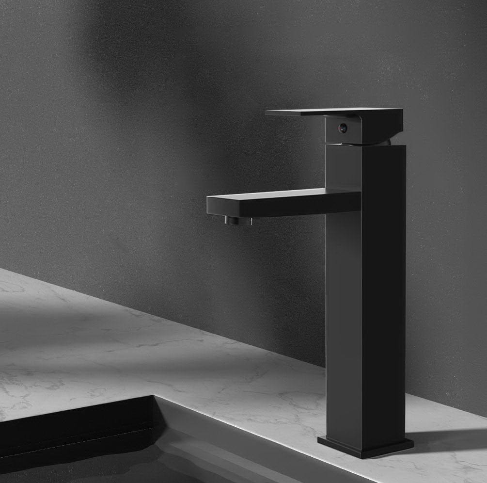 Cefito Furniture > Bathroom > Tap & Sink Accessories Cefito Bathroom Basin Mixer Tap Square Tall Faucet Vanity Laundry Black