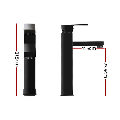 Cefito Furniture > Bathroom > Tap & Sink Accessories Cefito Bathroom Basin Mixer Tap Square Tall Faucet Vanity Laundry Black