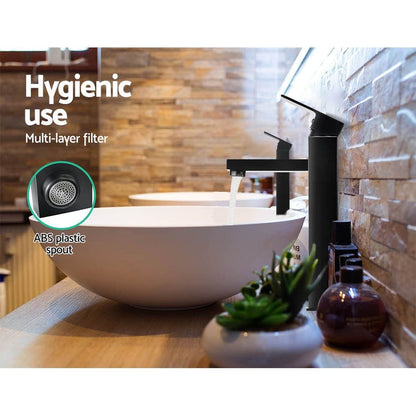 Cefito Furniture > Bathroom > Tap & Sink Accessories Cefito Bathroom Basin Mixer Tap Square Tall Faucet Vanity Laundry Black