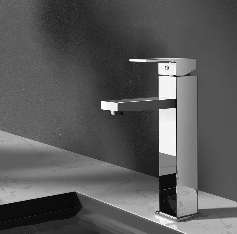 Cefito Furniture > Bathroom > Tap & Sink Accessories Cefito Bathroom Basin Mixer Tap Square Tall Faucet Vanity Laundry Chrome