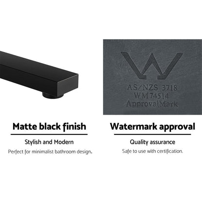 Cefito Furniture > Bathroom > Tap & Sink Accessories Cefito Bathroom Mixer Spout Wall Bath Tap Square Swivel Bathtub Black