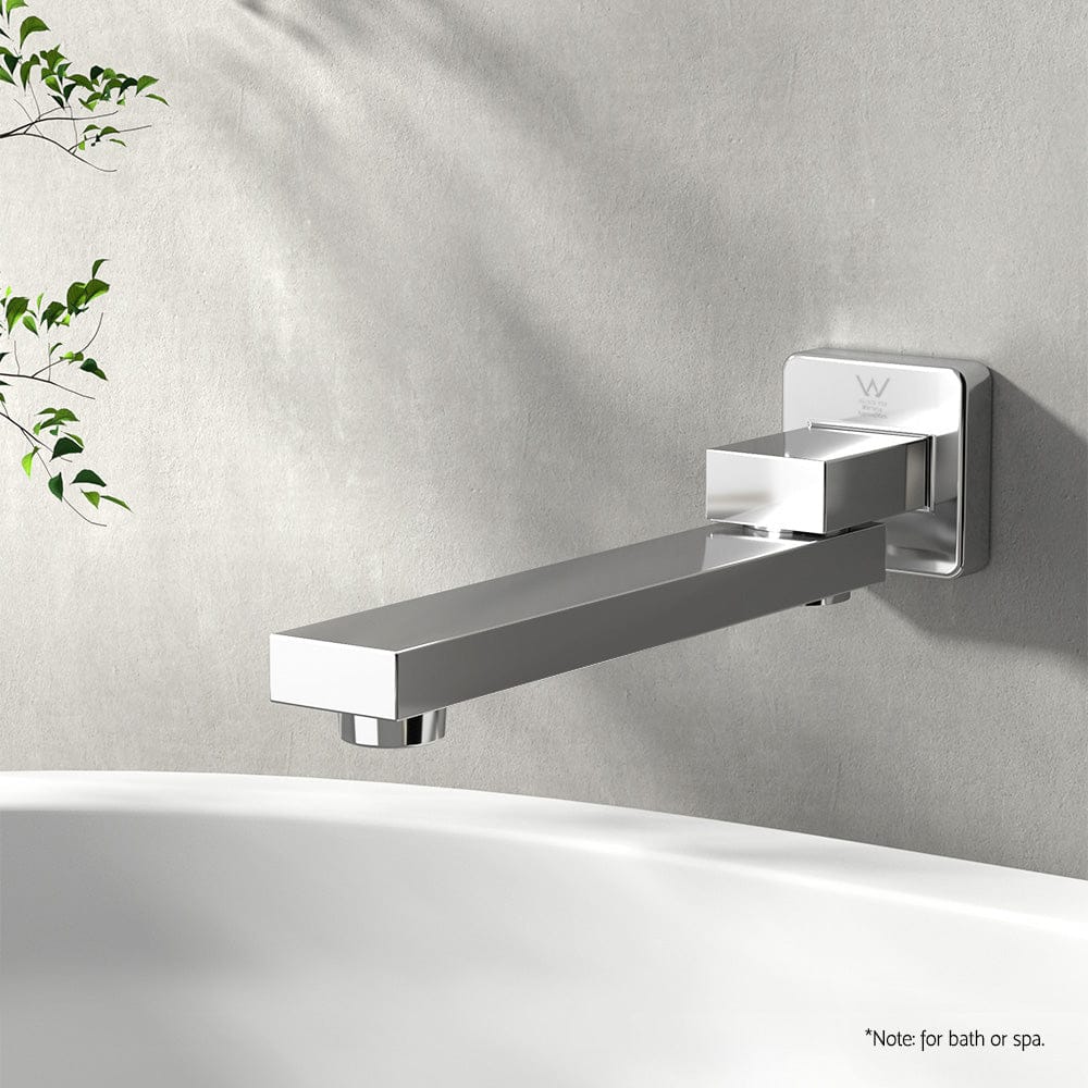 Cefito Furniture > Bathroom > Tap & Sink Accessories Cefito Bathroom Mixer Spout Wall Bath Tap Square Swivel Bathtub Chrome