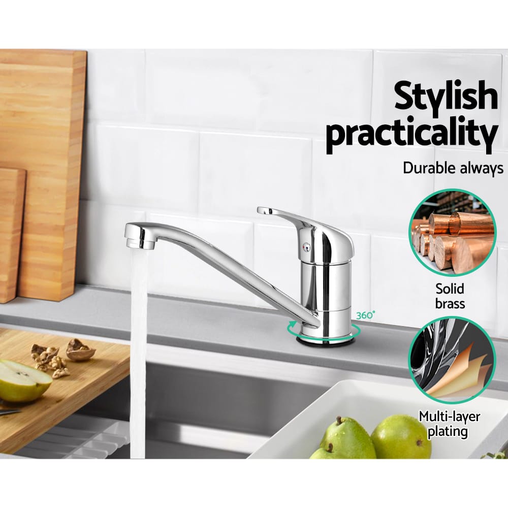Cefito Furniture > Bathroom > Tap & Sink Accessories Cefito Kitchen Mixer Tap Mixer Long Spout Sink Faucet Basin Laundry Chrome