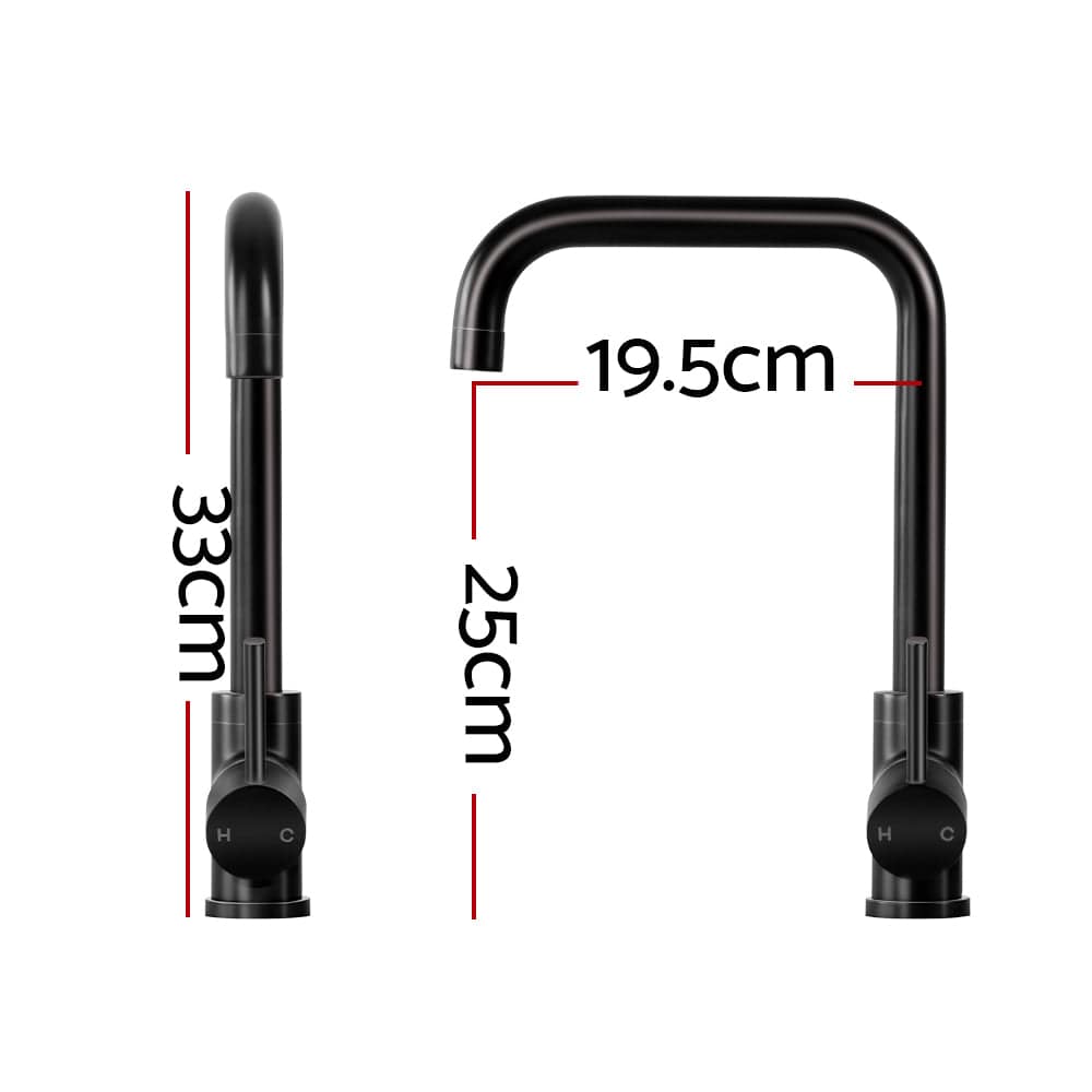 Cefito Furniture > Bathroom > Tap & Sink Accessories Cefito Kitchen Mixer Tap Mixer Rectangle Sink Faucet Basin Laundry Black
