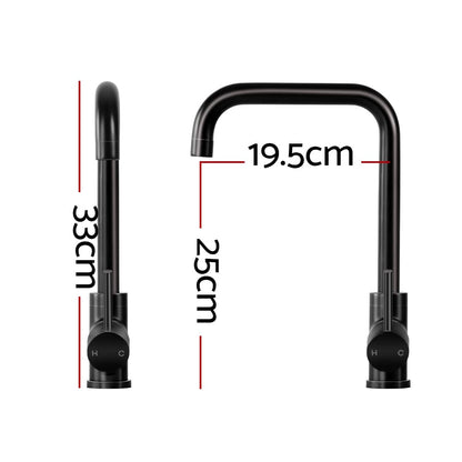 Cefito Furniture > Bathroom > Tap & Sink Accessories Cefito Kitchen Mixer Tap Mixer Rectangle Sink Faucet Basin Laundry Black