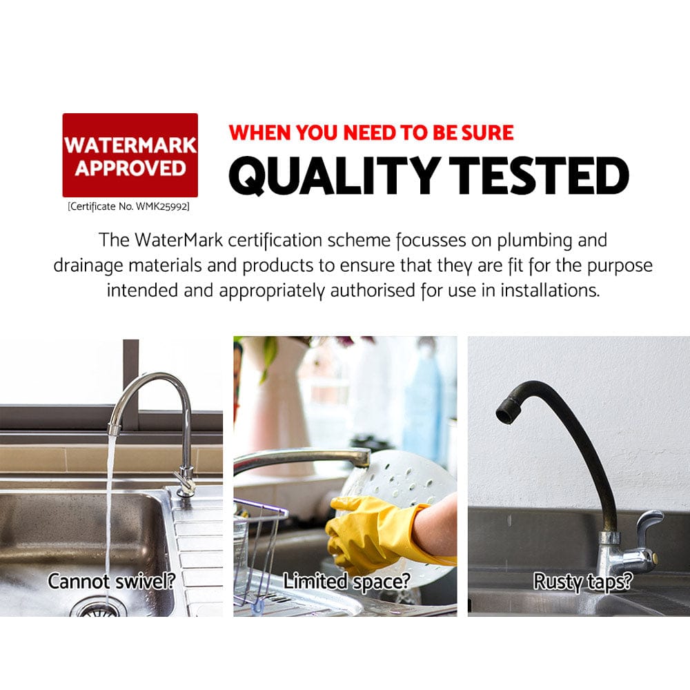 Cefito Furniture > Bathroom > Tap & Sink Accessories Cefito Kitchen Mixer Tap Mixer Rectangle Sink Faucet Basin Laundry Chrome