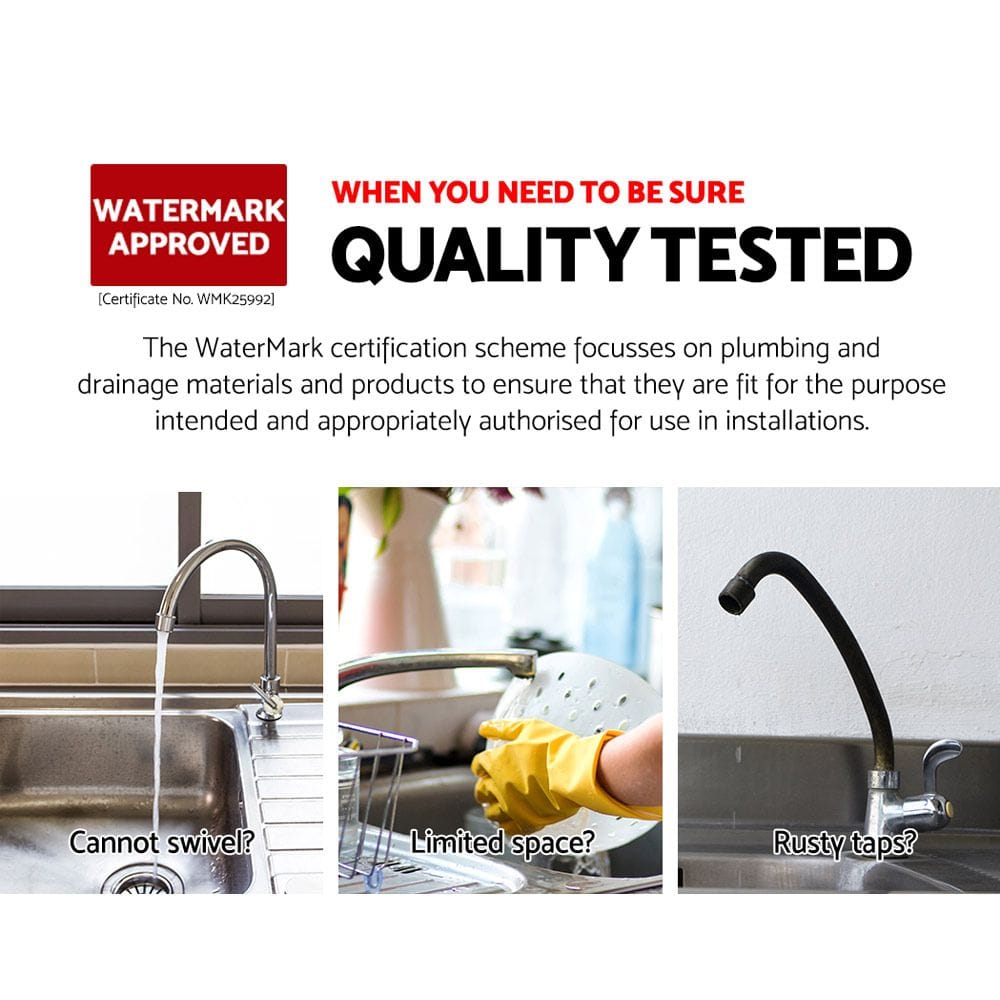 Cefito Furniture > Bathroom > Tap & Sink Accessories Cefito Kitchen Mixer Tap Mixer Rectangle Sink Faucet Basin Laundry Chrome