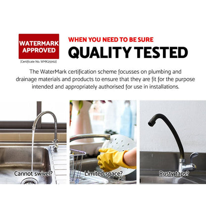 Cefito Furniture > Bathroom > Tap & Sink Accessories Cefito Kitchen Mixer Tap Mixer Rectangle Sink Faucet Basin Laundry Chrome