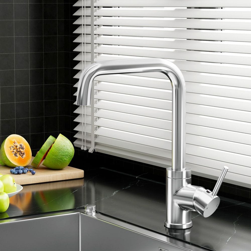 Cefito Furniture > Bathroom > Tap & Sink Accessories Cefito Kitchen Mixer Tap Mixer Rectangle Sink Faucet Basin Laundry Chrome