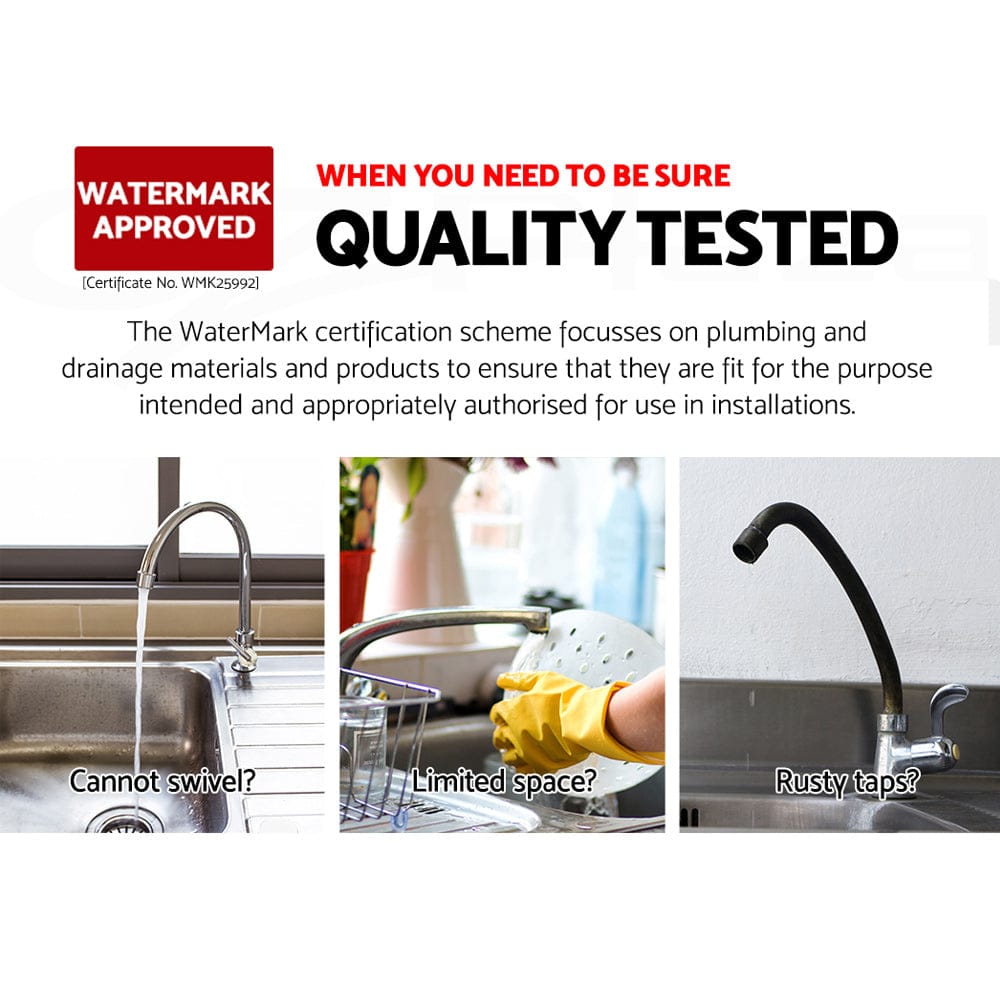 Cefito Furniture > Bathroom > Tap & Sink Accessories Cefito Kitchen Mixer Tap Mixer Round Sink Faucet Basin Laundry Black
