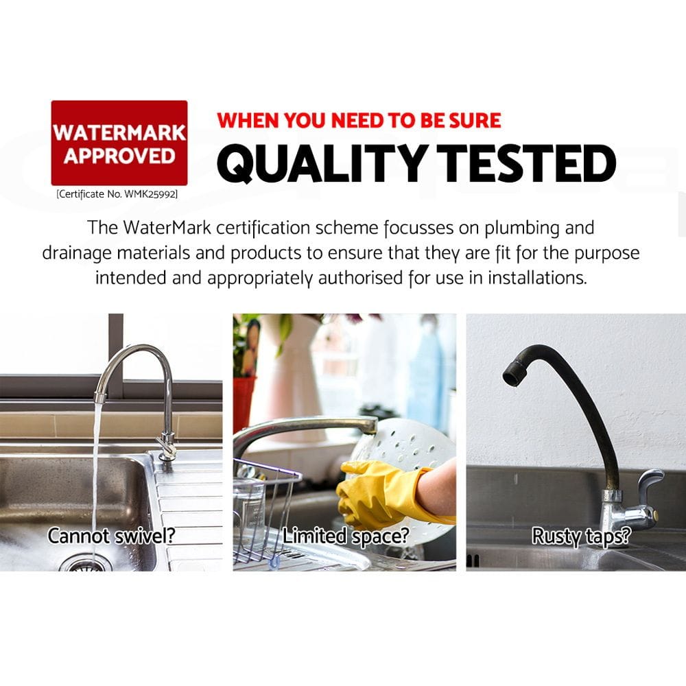Cefito Furniture > Bathroom > Tap & Sink Accessories Cefito Kitchen Mixer Tap Mixer Round Sink Faucet Basin Laundry Black