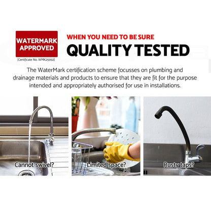 Cefito Furniture > Bathroom > Tap & Sink Accessories Cefito Kitchen Mixer Tap Mixer Round Sink Faucet Basin Laundry Black