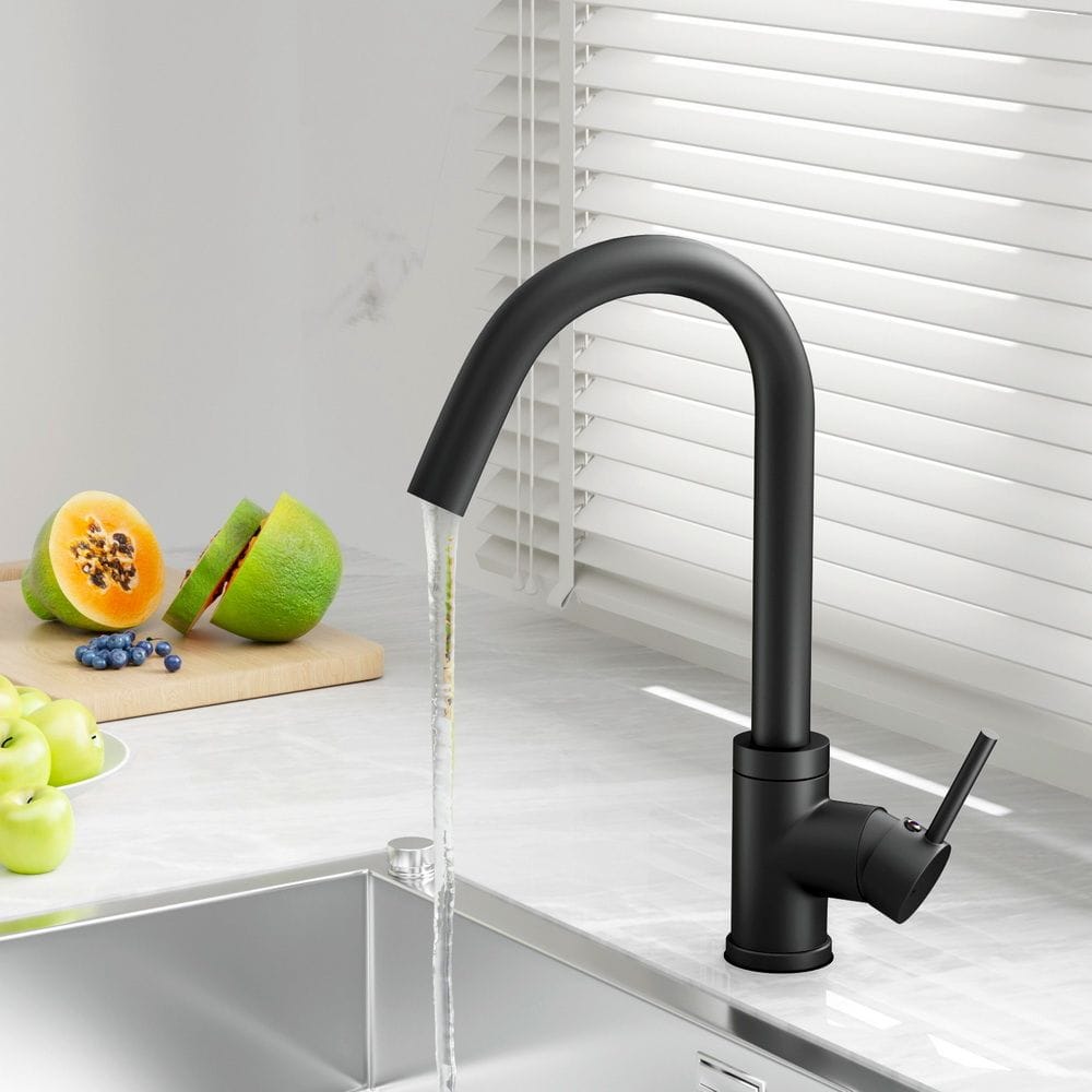 Cefito Furniture > Bathroom > Tap & Sink Accessories Cefito Kitchen Mixer Tap Mixer Round Sink Faucet Basin Laundry Black