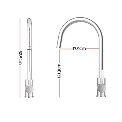 Cefito Furniture > Bathroom > Tap & Sink Accessories Cefito Kitchen Mixer Tap Mixer Round Sink Faucet Basin Laundry Chrome