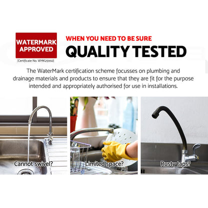 Cefito Furniture > Bathroom > Tap & Sink Accessories Cefito Kitchen Mixer Tap Mixer Round Sink Faucet Basin Laundry Chrome
