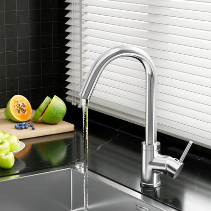 Cefito Furniture > Bathroom > Tap & Sink Accessories Cefito Kitchen Mixer Tap Mixer Round Sink Faucet Basin Laundry Chrome