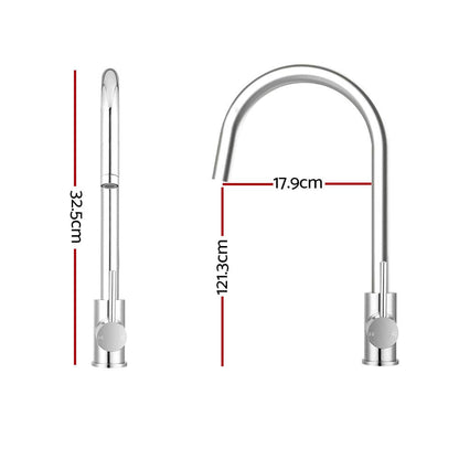 Cefito Furniture > Bathroom > Tap & Sink Accessories Cefito Kitchen Mixer Tap Mixer Round Sink Faucet Basin Laundry Chrome