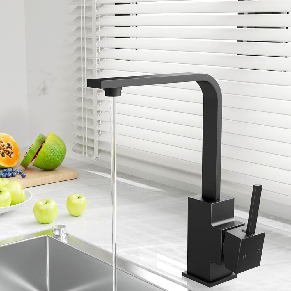Cefito Furniture > Bathroom > Tap & Sink Accessories Cefito Kitchen Mixer Tap Mixer Square Sink Faucet Basin Laundry Black