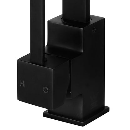 Cefito Furniture > Bathroom > Tap & Sink Accessories Cefito Kitchen Mixer Tap Mixer Square Sink Faucet Basin Laundry Black