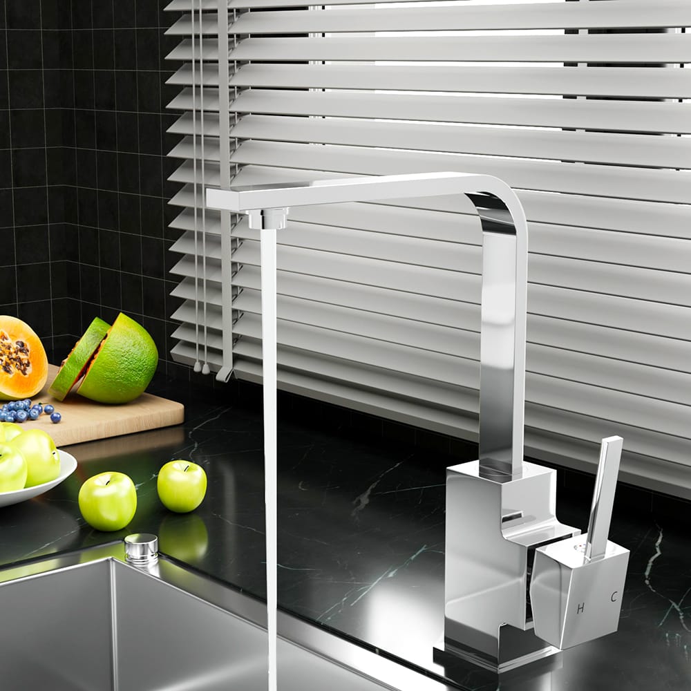 Cefito Furniture > Bathroom > Tap & Sink Accessories Cefito Kitchen Mixer Tap Mixer Square Sink Faucet Basin Laundry Chrome