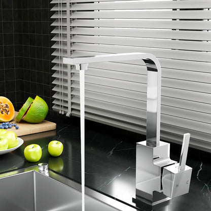 Cefito Furniture > Bathroom > Tap & Sink Accessories Cefito Kitchen Mixer Tap Mixer Square Sink Faucet Basin Laundry Chrome