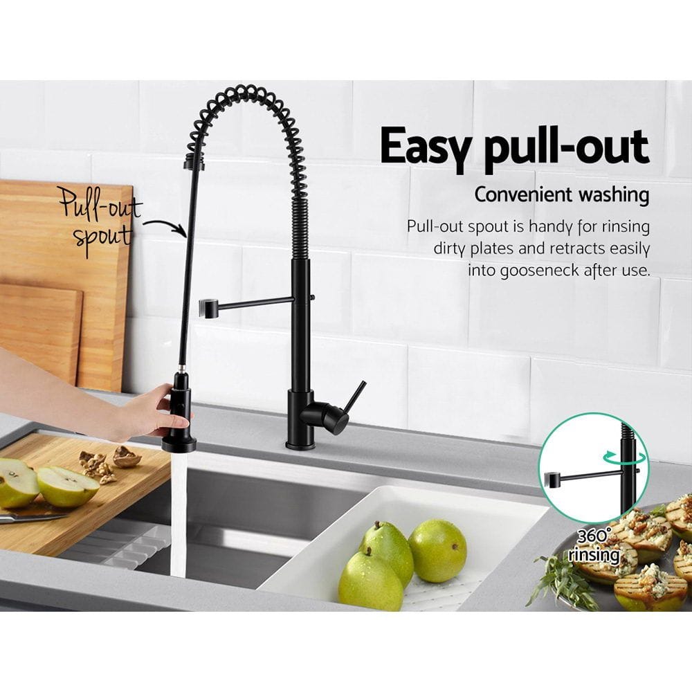 Cefito Furniture > Bathroom > Tap & Sink Accessories Cefito Kitchen Mixer Tap Pull Down 2 Modes Sink Faucet Basin Laundry Black
