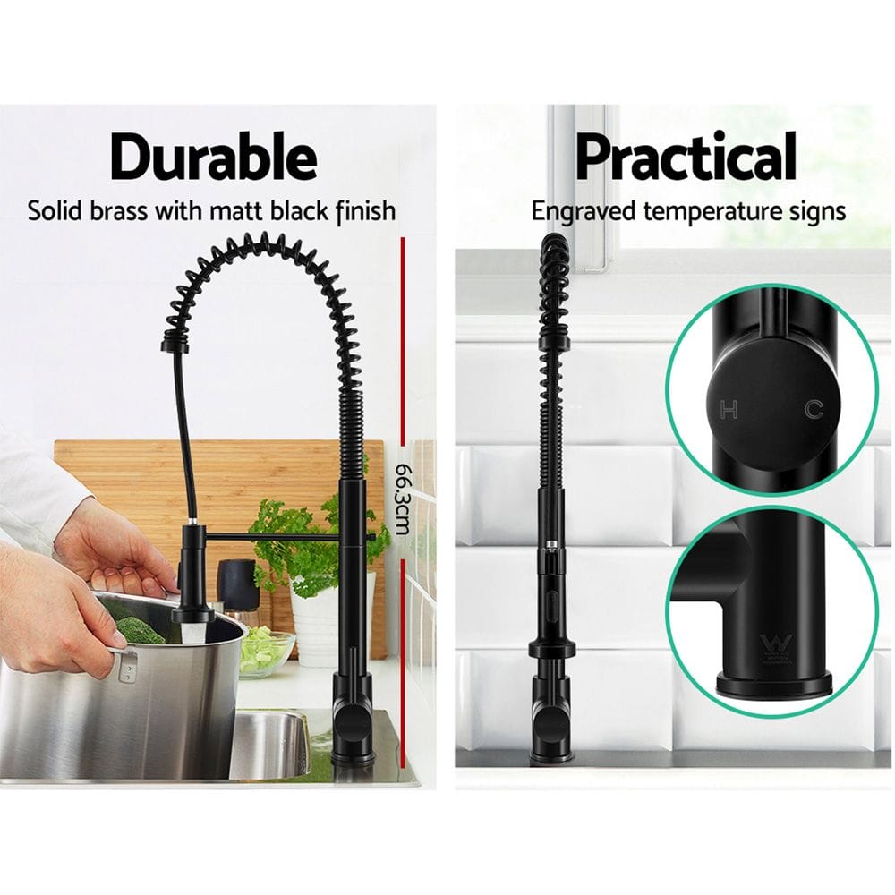 Cefito Furniture > Bathroom > Tap & Sink Accessories Cefito Kitchen Mixer Tap Pull Down 2 Modes Sink Faucet Basin Laundry Black
