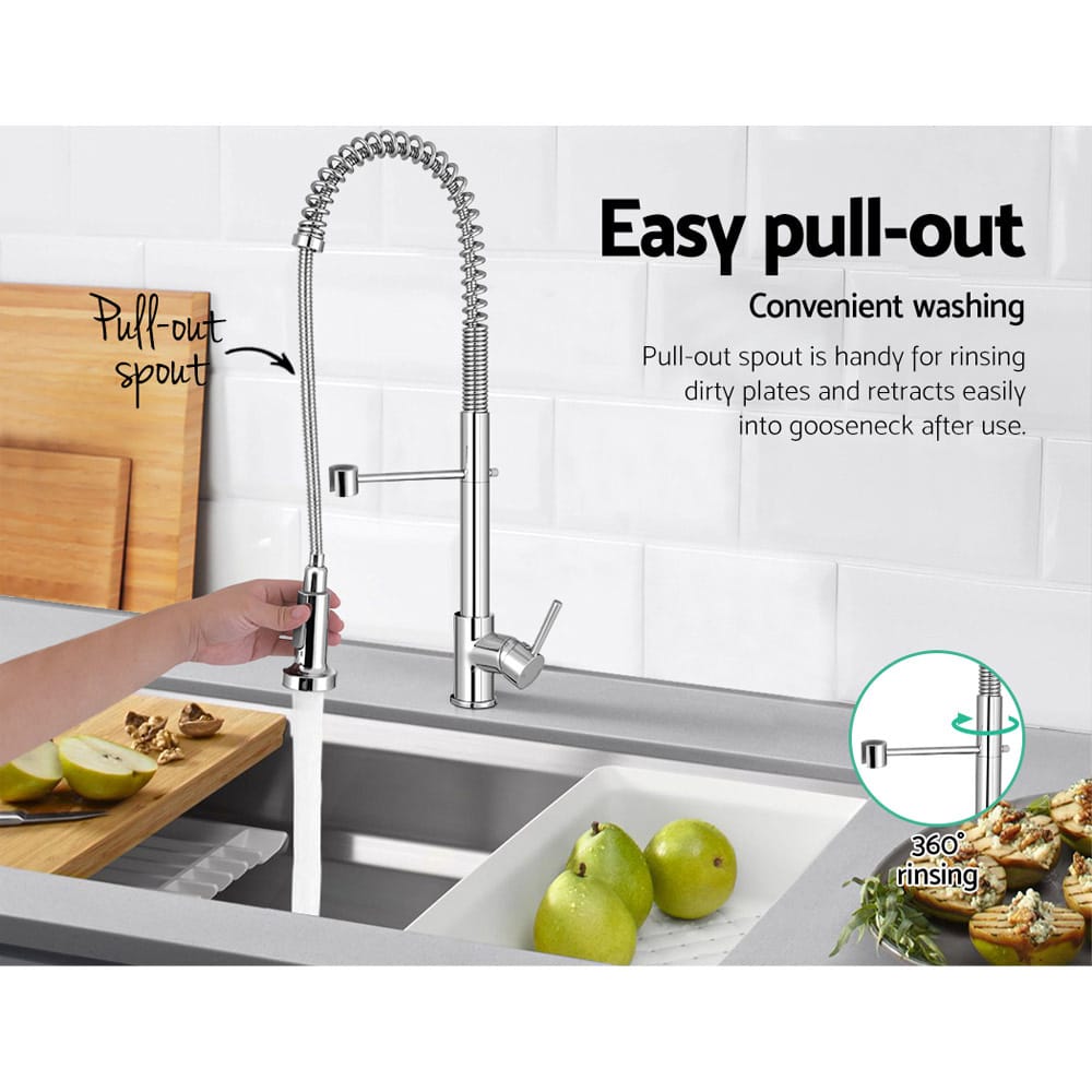 Cefito Furniture > Bathroom > Tap & Sink Accessories Cefito Kitchen Mixer Tap Pull Down 2 Modes Sink Faucet Basin Laundry Chrome