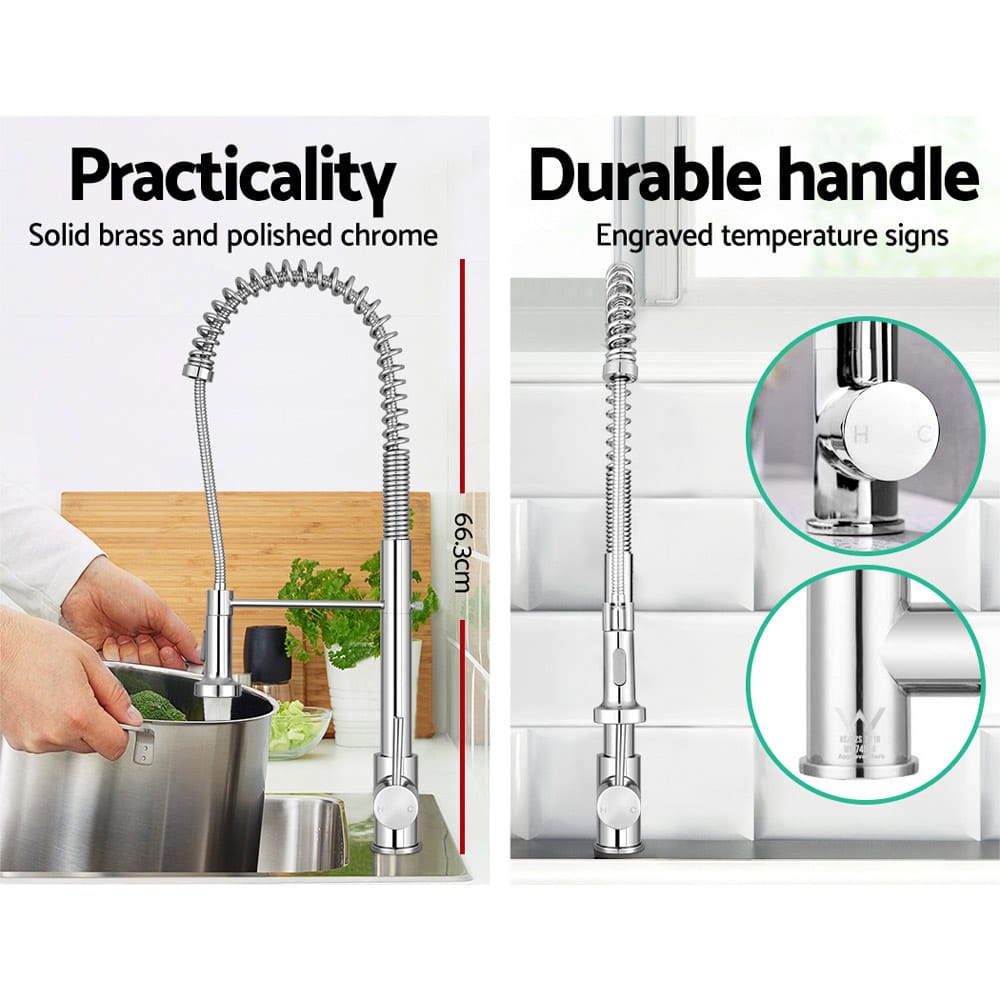 Cefito Furniture > Bathroom > Tap & Sink Accessories Cefito Kitchen Mixer Tap Pull Down 2 Modes Sink Faucet Basin Laundry Chrome