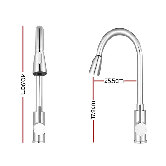 Cefito Furniture > Bathroom > Tap & Sink Accessories Cefito Kitchen Mixer Tap Pull Out 2 Mode Sink Faucet Basin Laundry Chrome
