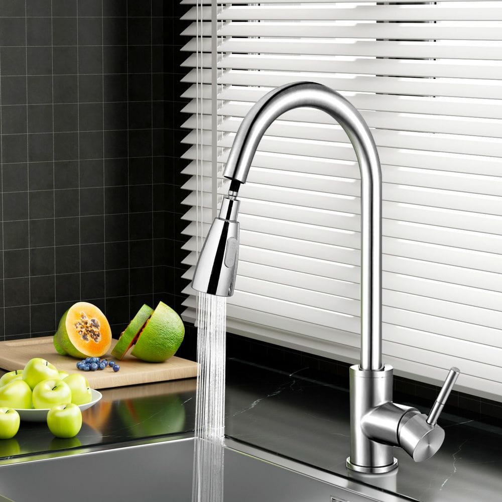 Cefito Furniture > Bathroom > Tap & Sink Accessories Cefito Kitchen Mixer Tap Pull Out 2 Mode Sink Faucet Basin Laundry Chrome