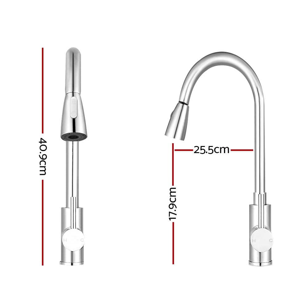 Cefito Furniture > Bathroom > Tap & Sink Accessories Cefito Kitchen Mixer Tap Pull Out 2 Mode Sink Faucet Basin Laundry Chrome