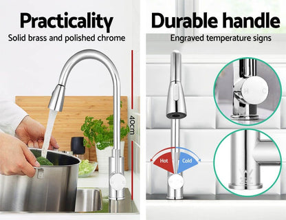Cefito Furniture > Bathroom > Tap & Sink Accessories Cefito Kitchen Mixer Tap Pull Out 2 Mode Sink Faucet Basin Laundry Chrome