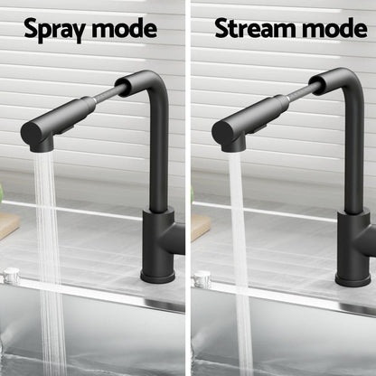 Cefito Furniture > Bathroom > Tap & Sink Accessories Cefito Kitchen Mixer Tap Pull Out Rectangle 2 Mode Sink Basin Faucet Swivel WELS Black